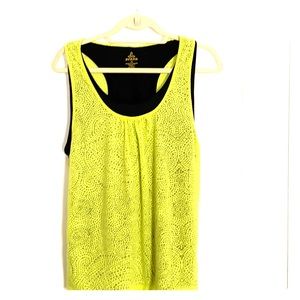Prana Double Layer Top in neon green
